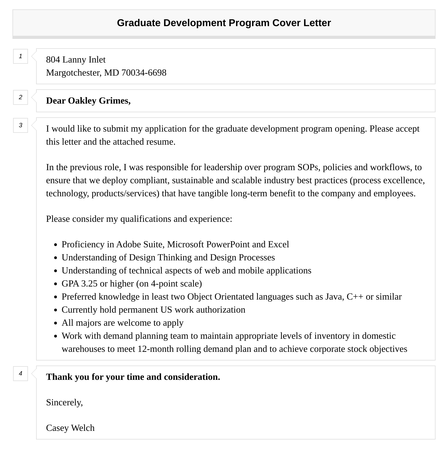 Graduate Development Program Cover Letter Velvet Jobs