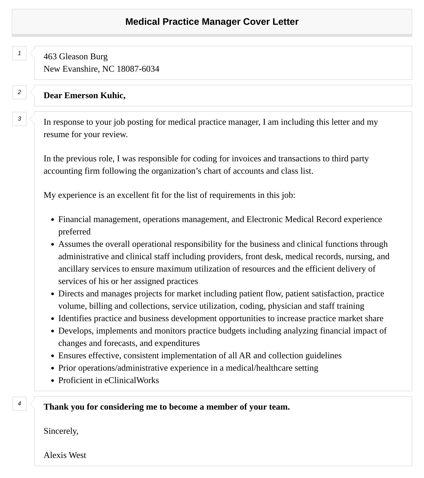 Medical Practice Manager Cover Letter Velvet Jobs