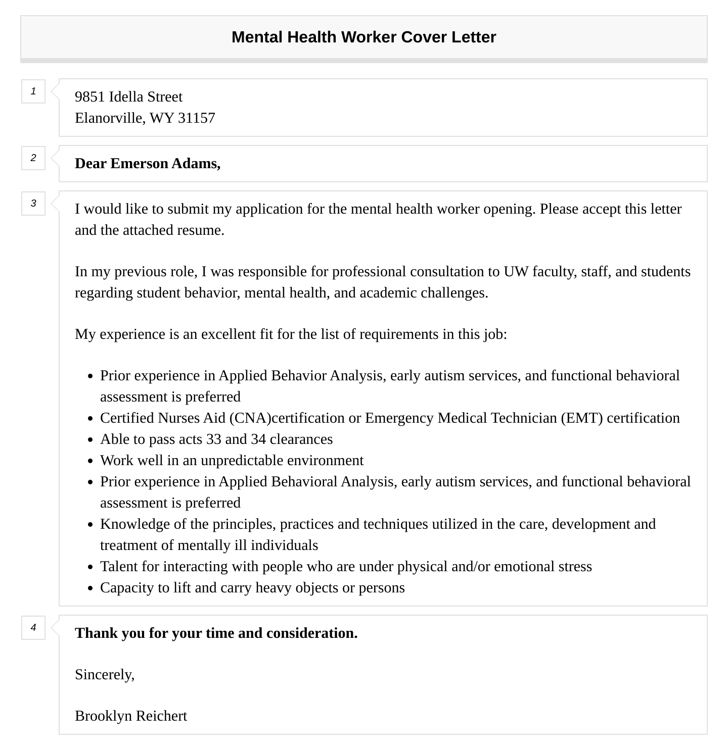 Mental Health Worker Cover Letter Template Infoupdate