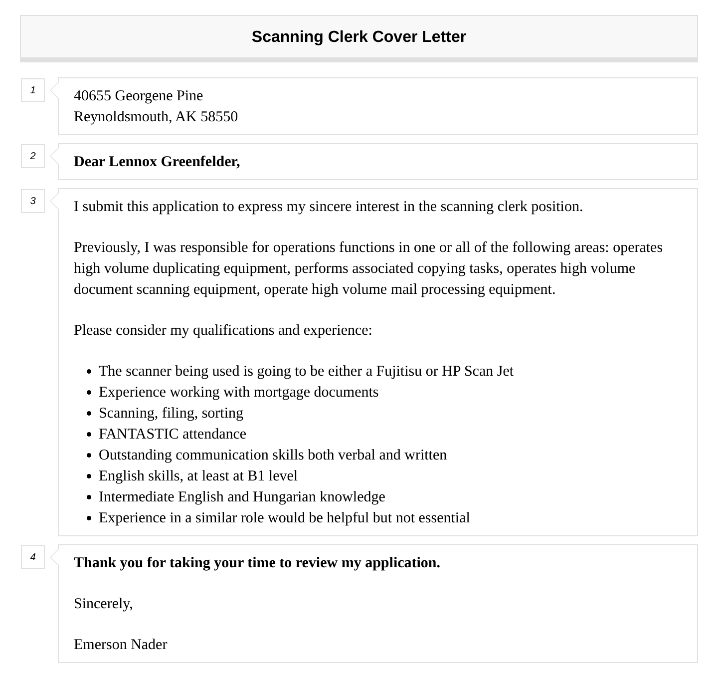 Scanning Clerk Cover Letter Velvet Jobs