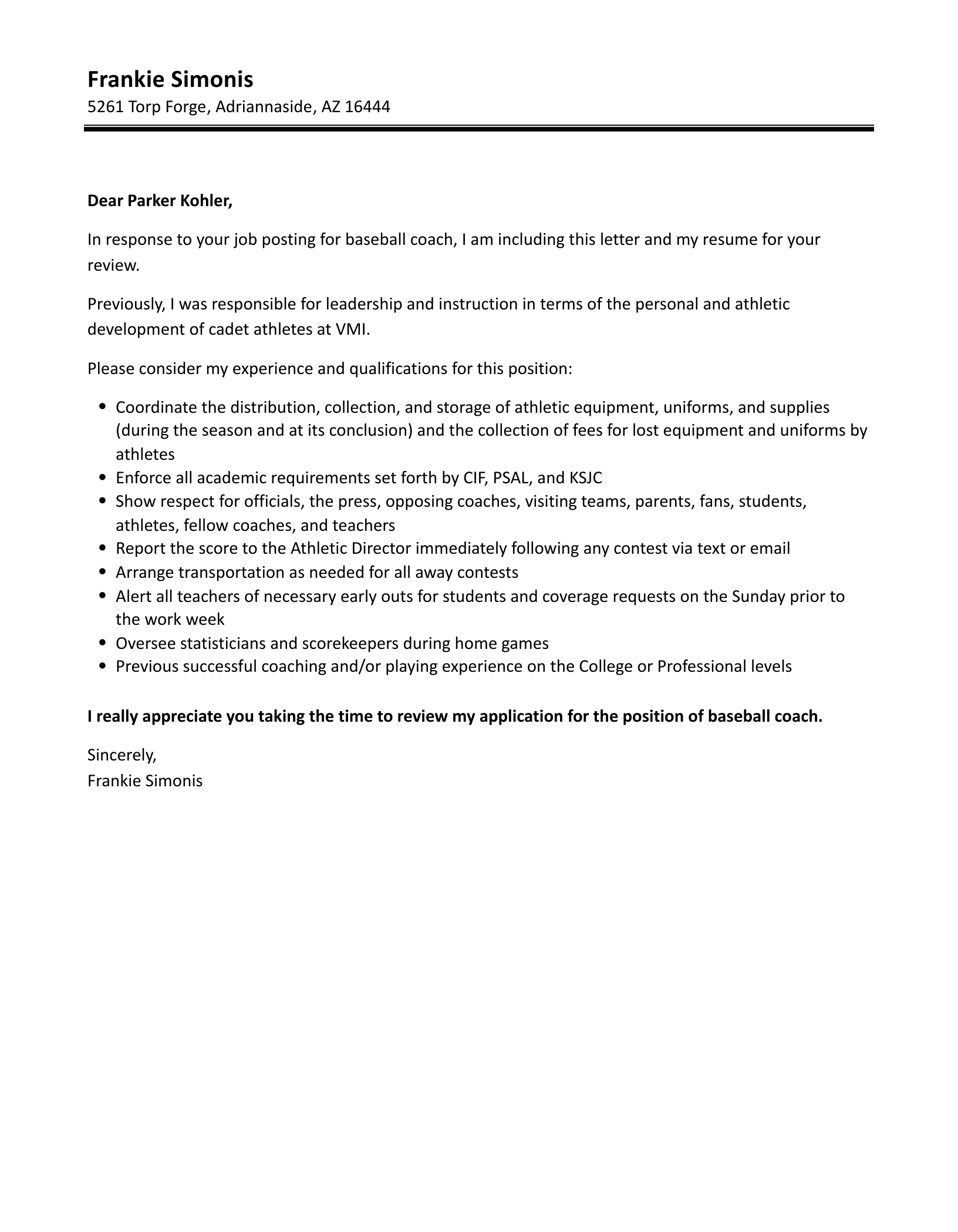 Baseball Coach Cover Letter Velvet Jobs