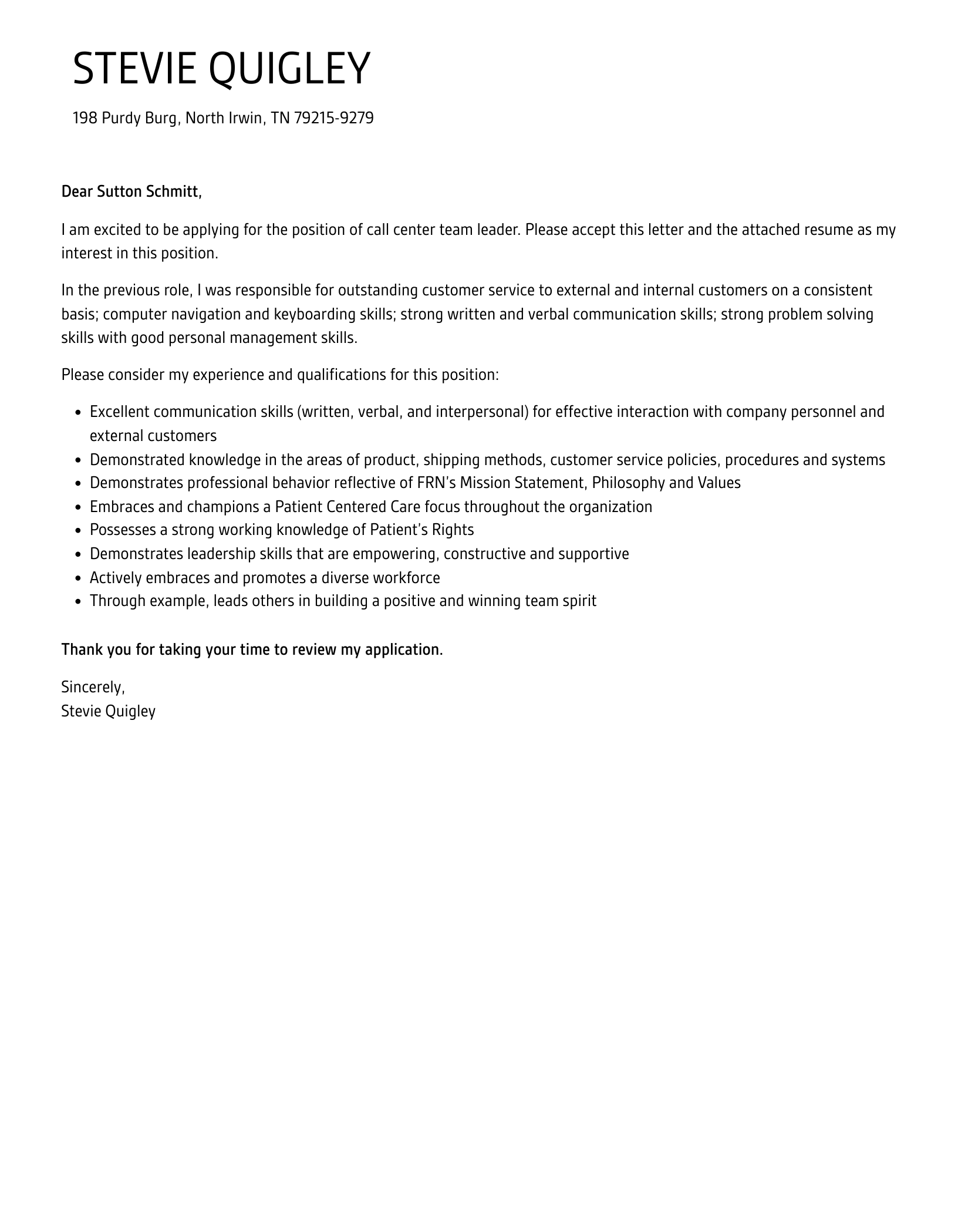 Call Center Team Leader Cover Letter Velvet Jobs