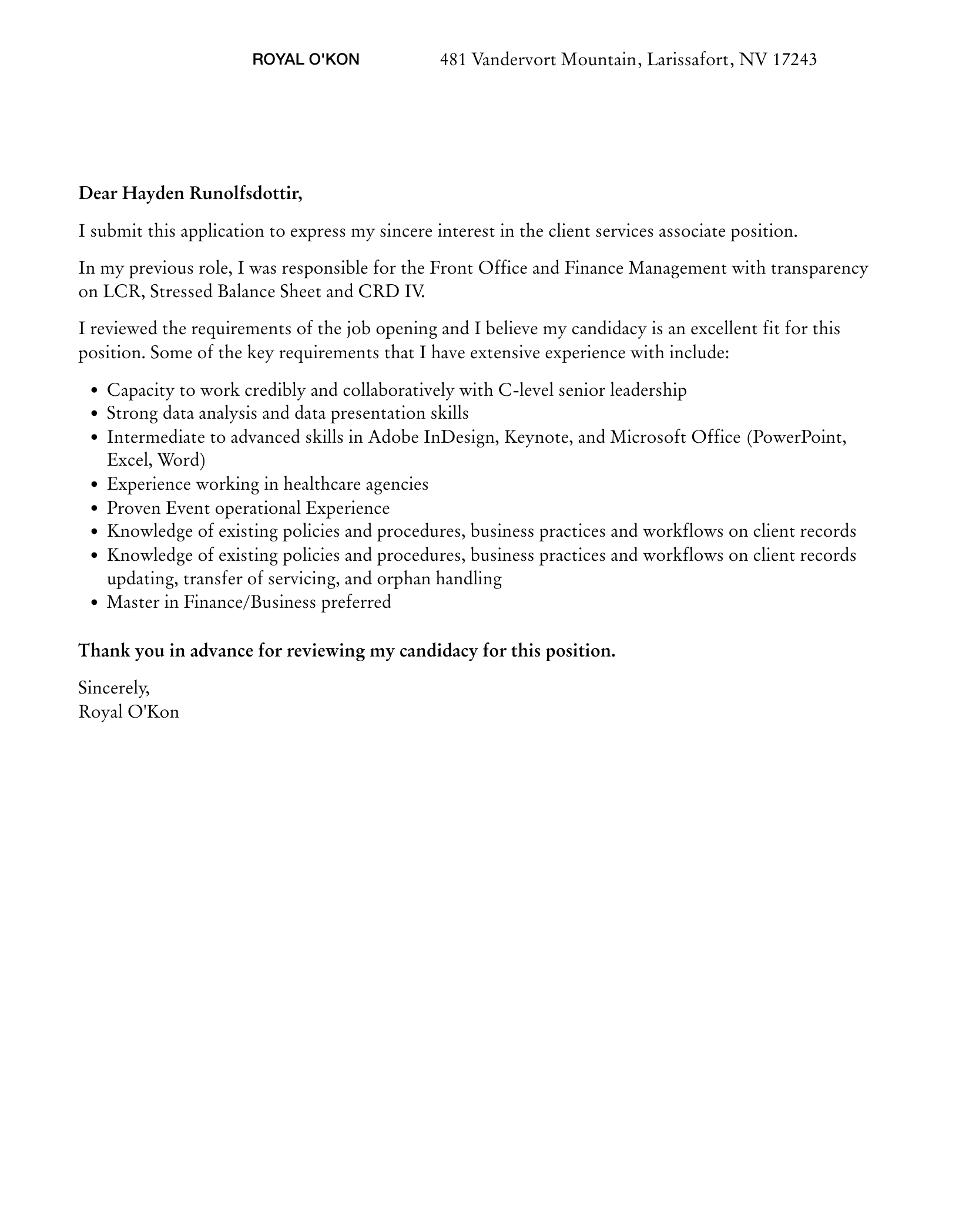 Client Services Associate Cover Letter Velvet Jobs Client Services Associate Cover Letter Velvet Jobs