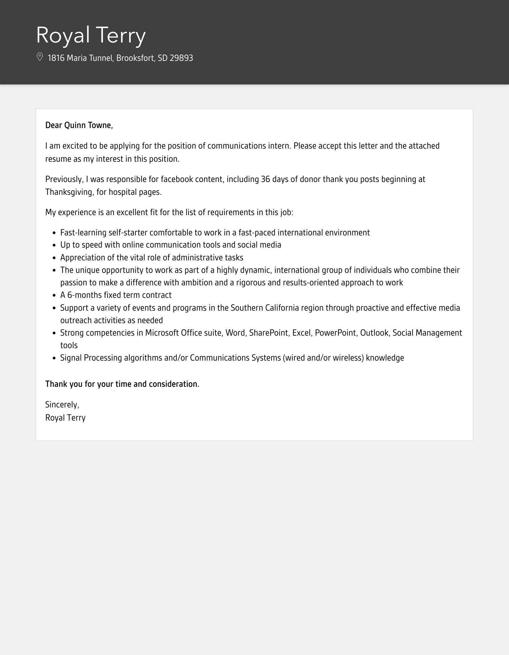 Communications Intern Cover Letter Velvet Jobs