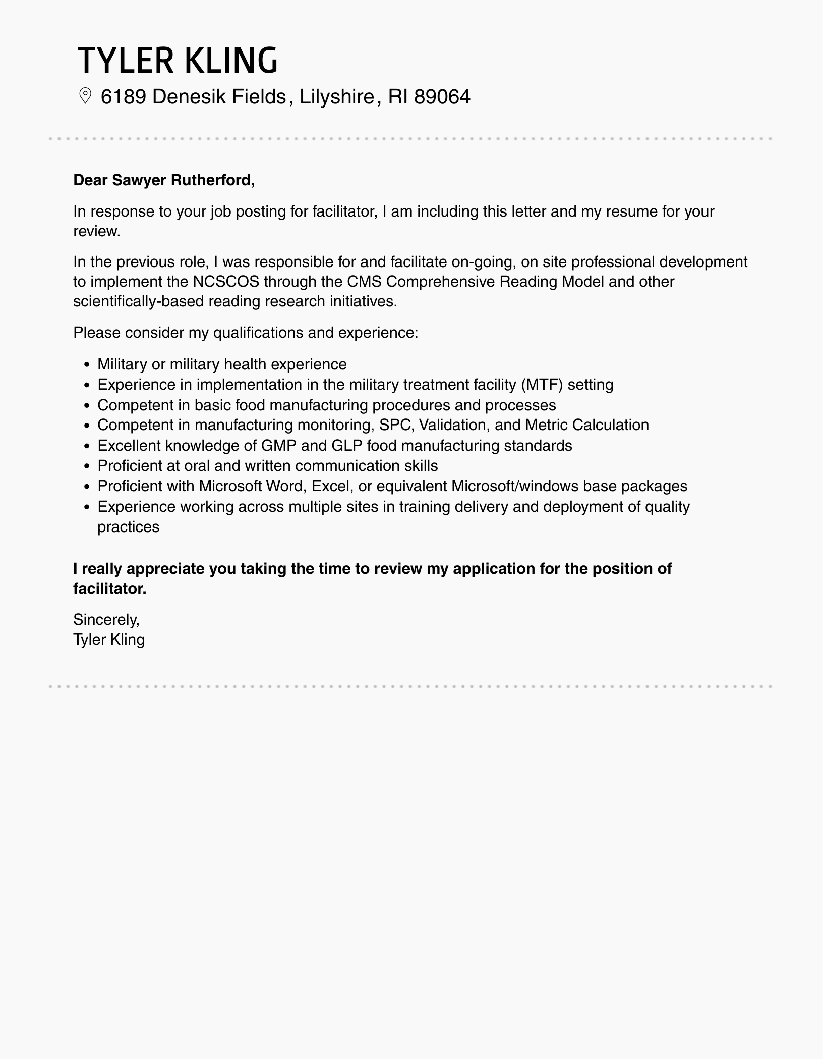 Facilitator Cover Letter Velvet Jobs
