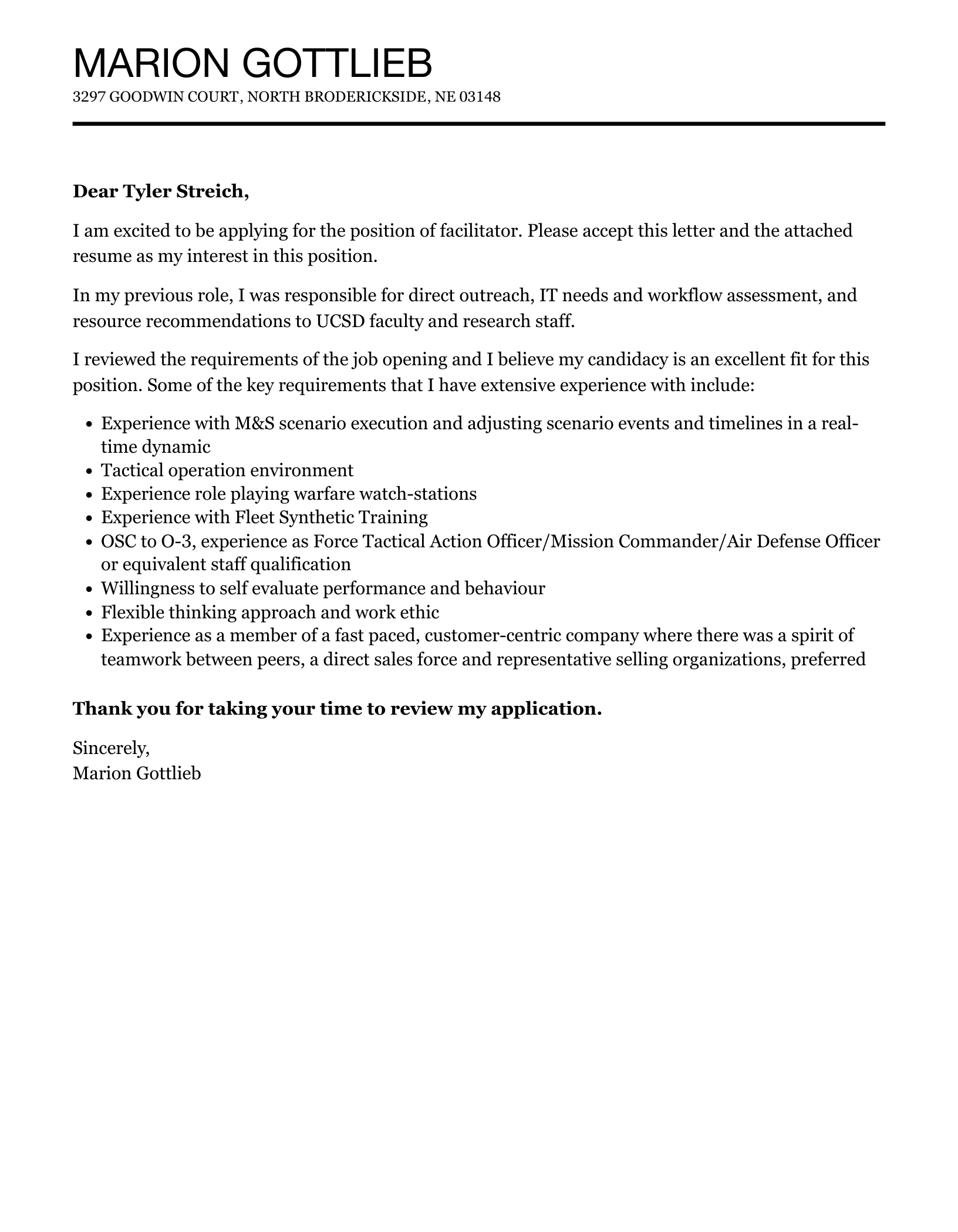 Facilitator Cover Letter Velvet Jobs