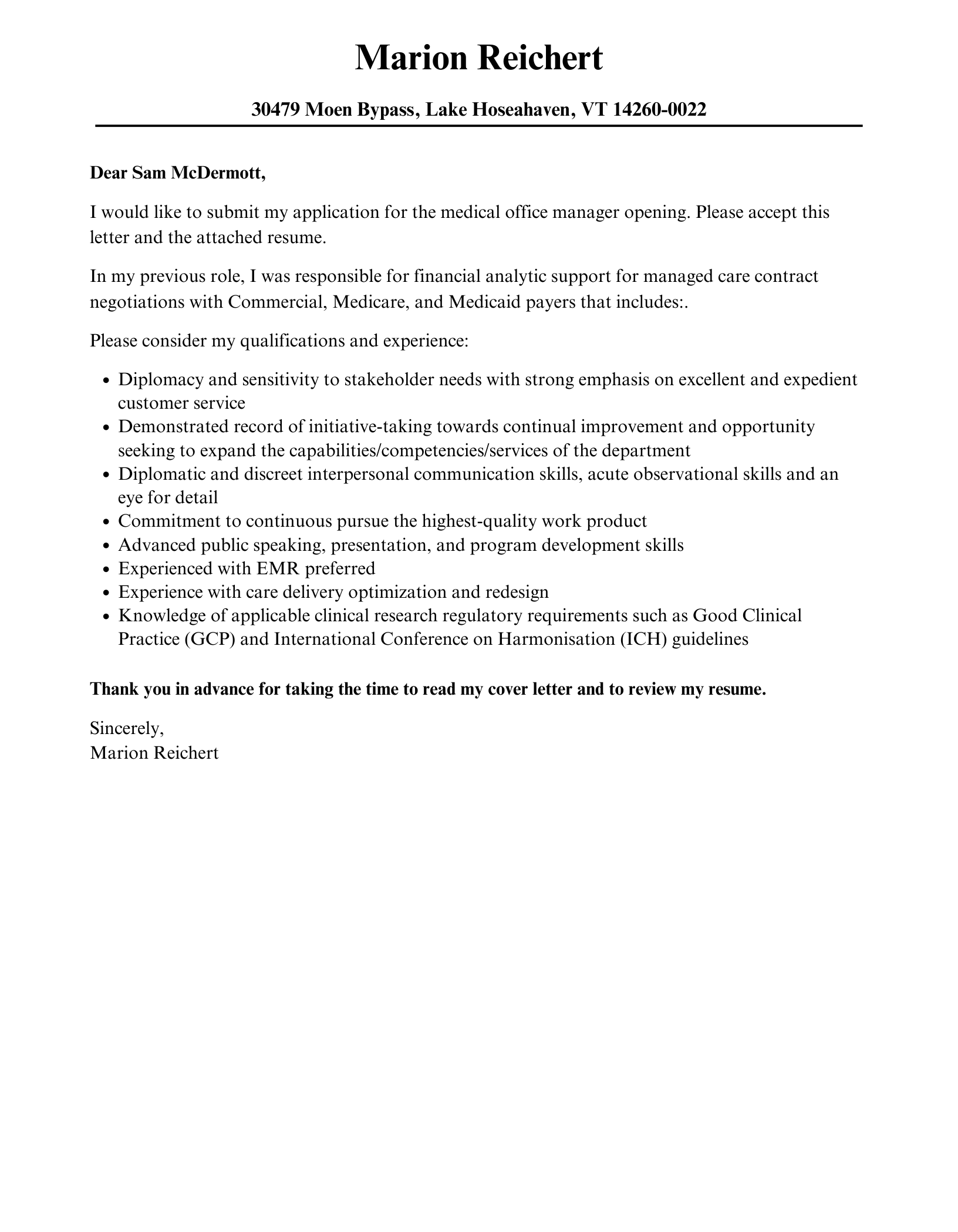 Medical Office Manager Cover Letter Velvet Jobs