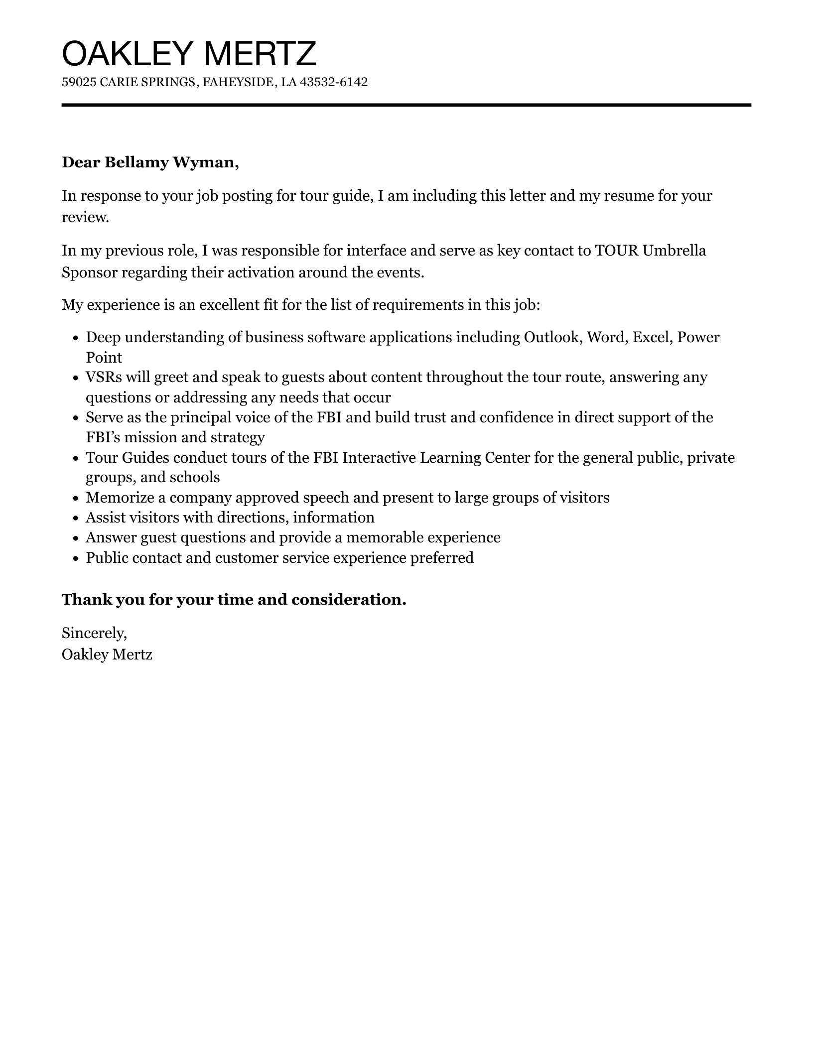 Tour Guide Cover Letter Velvet Jobs