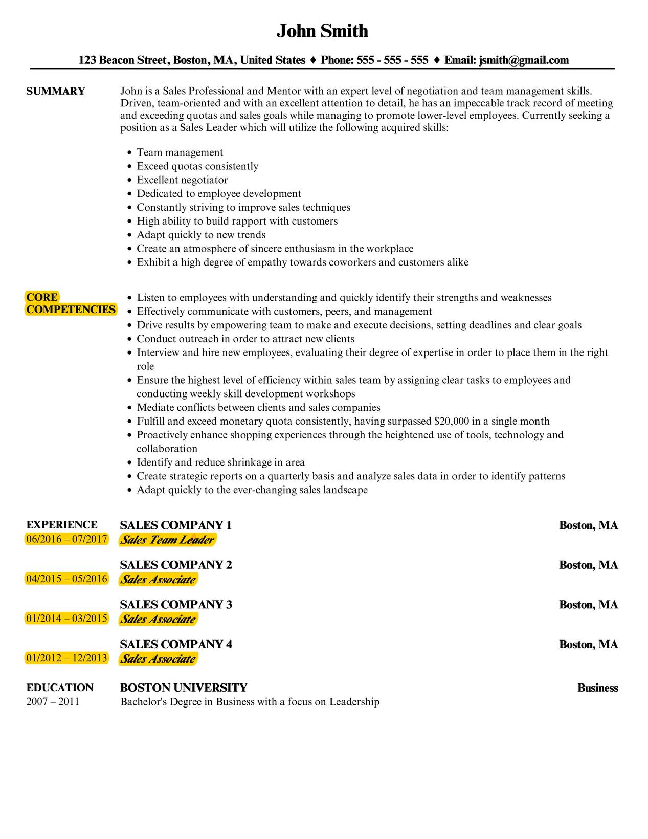 Functional Resume