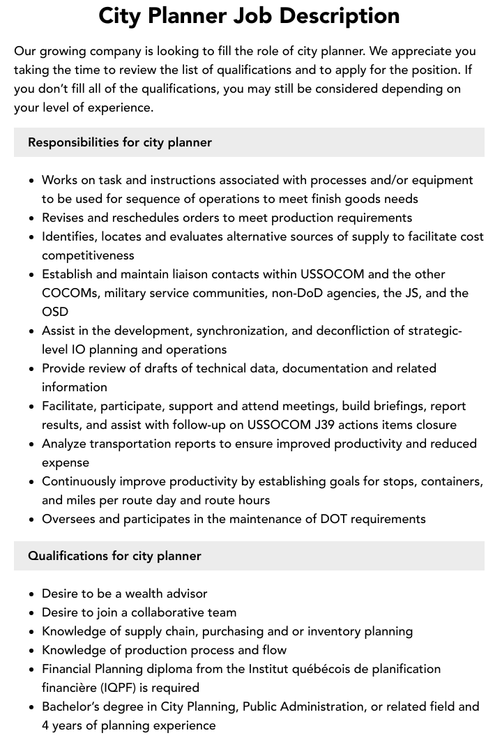 what taskjob requirements geography town planners do