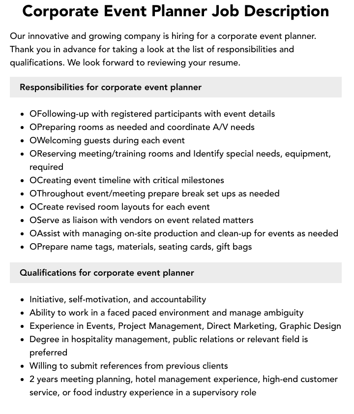 Corporate Event Planner Job Description Velvet Jobs   Corporate Event Planner V4 