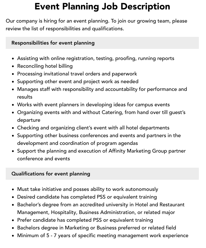 Event Planning Job Description Velvet Jobs   Event Planning V5 