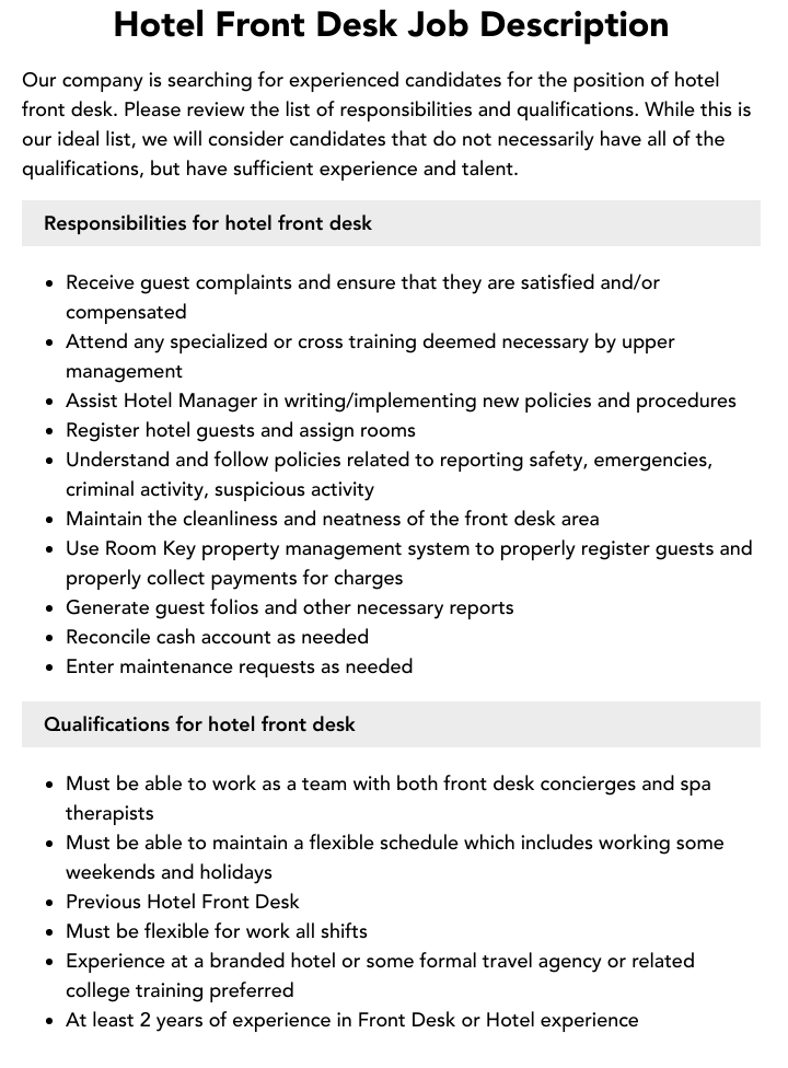 Hotel Front Desk Shift Scheduler