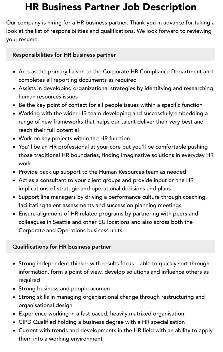 HR Business Partner Job Description Velvet Jobs   Hr Business Partner V2 