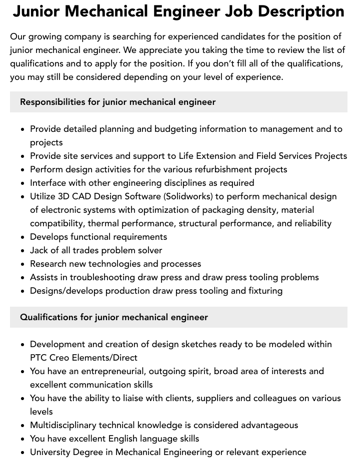 What are the roles and responsibilities of mechanical engineering