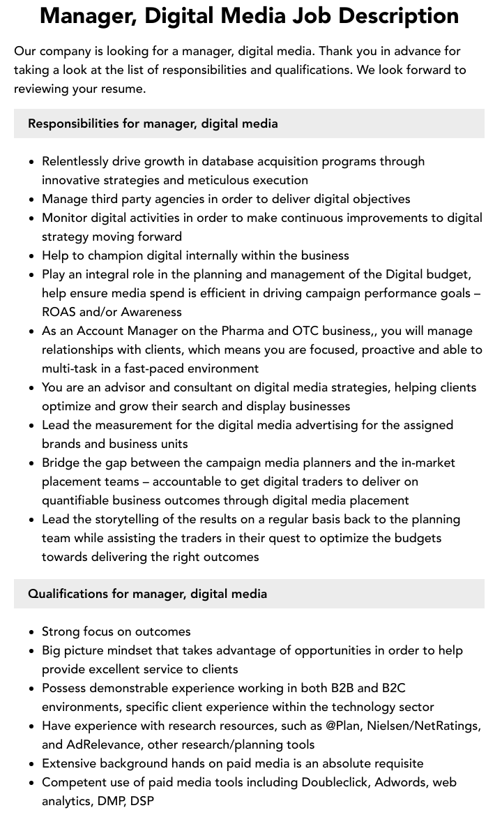 Digital Media Manager Description