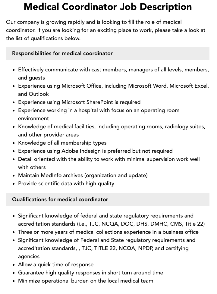 Medical Co Ordinator WilliamGuajardo Blog