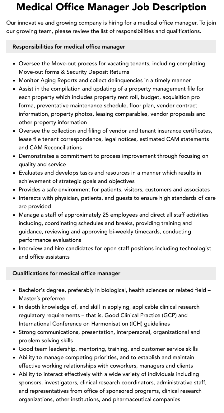 Salary For Medical Office Manager