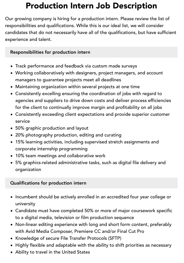 Film Producer Job Description