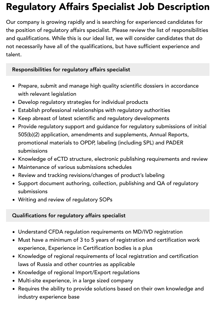 Regulatory Affairs Job Belgium at Madlyn Bloom blog