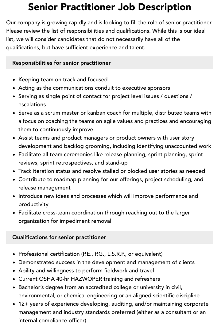 General Practitioner Job Description DOKZJA