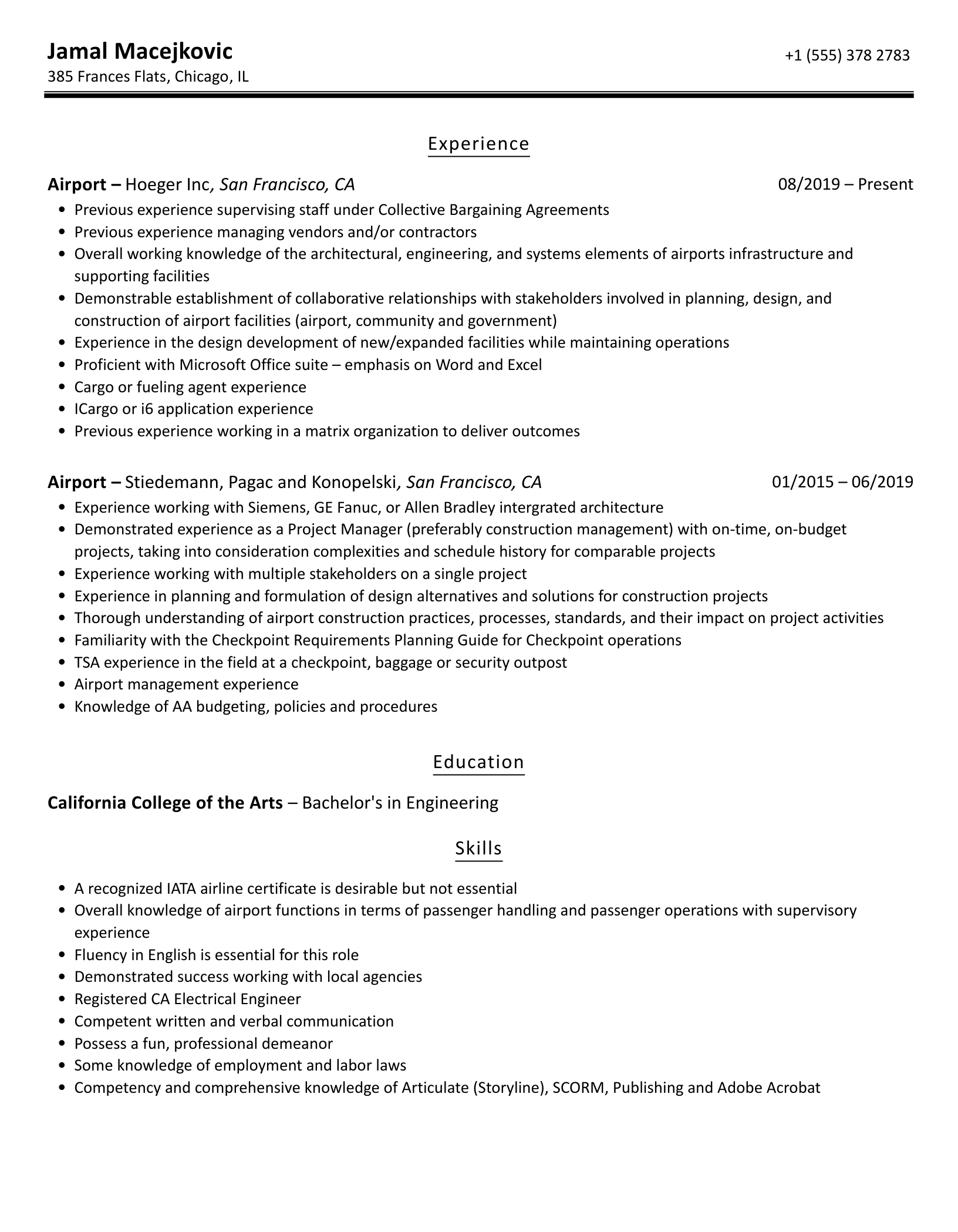 Airport Ground Staff Resume Airport Ground Staff Resume