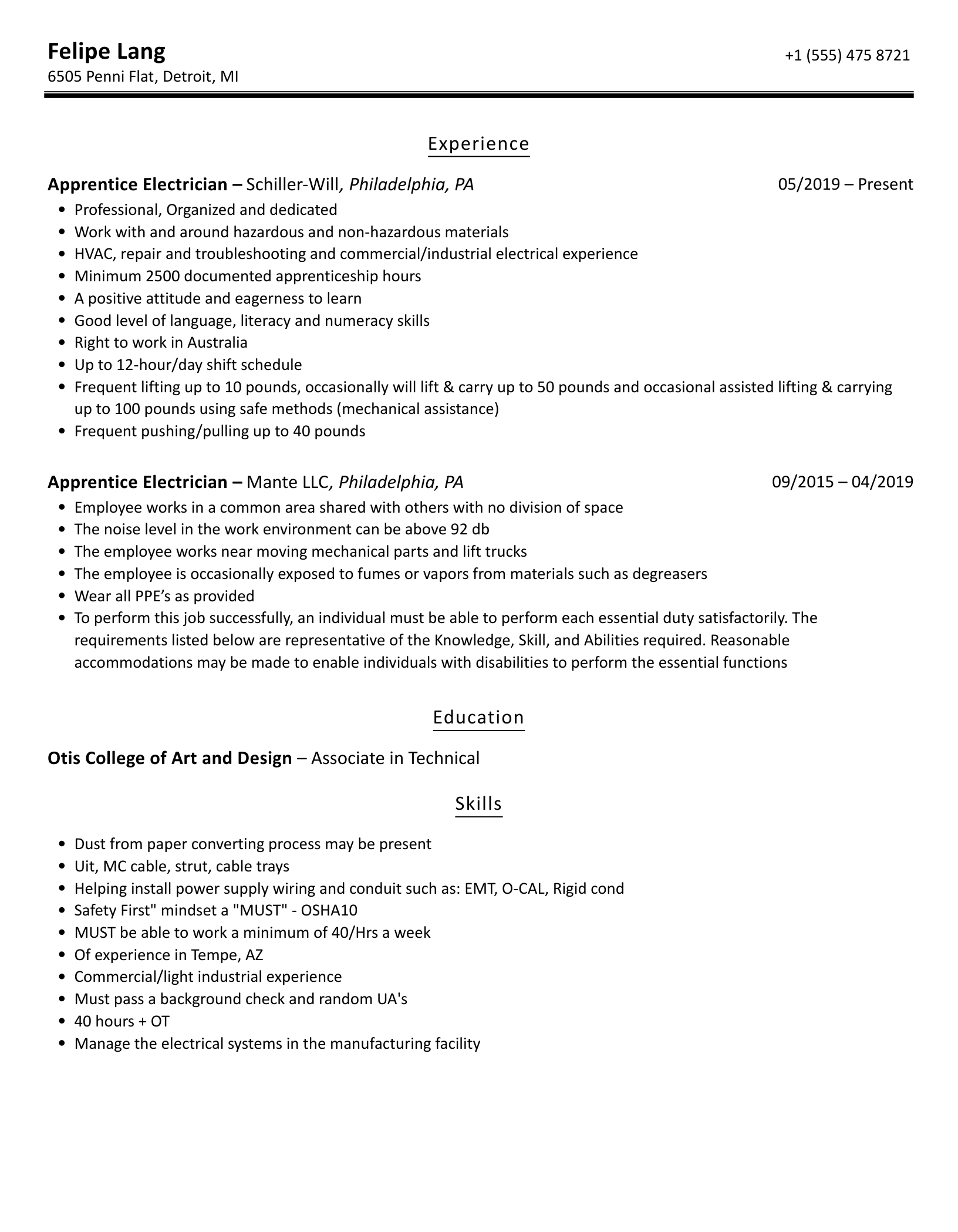 electrician apprentice job description resume