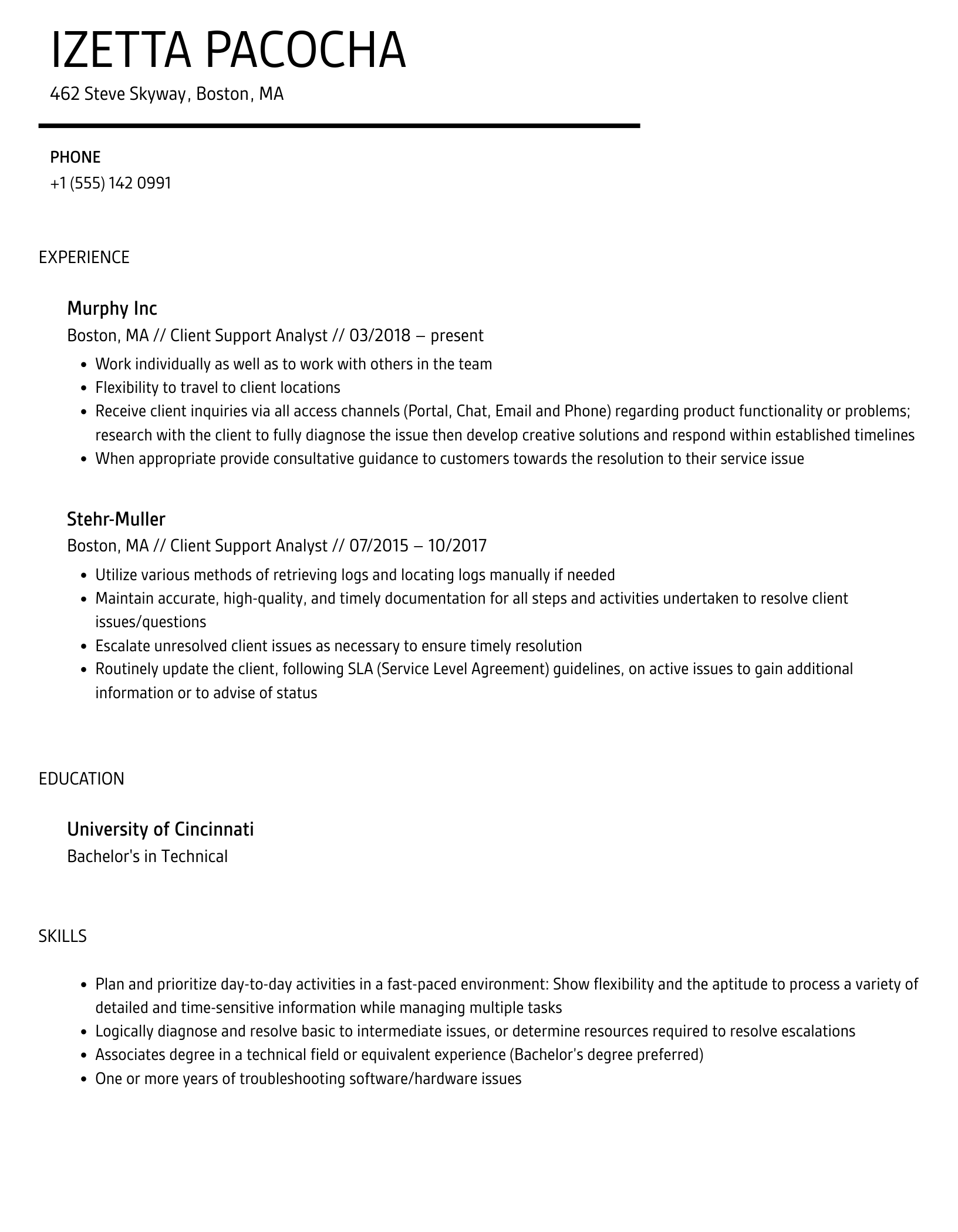 Client Support Analyst Resume Samples Velvet Jobs Client Support Analyst Resume Samples Velvet Jobs