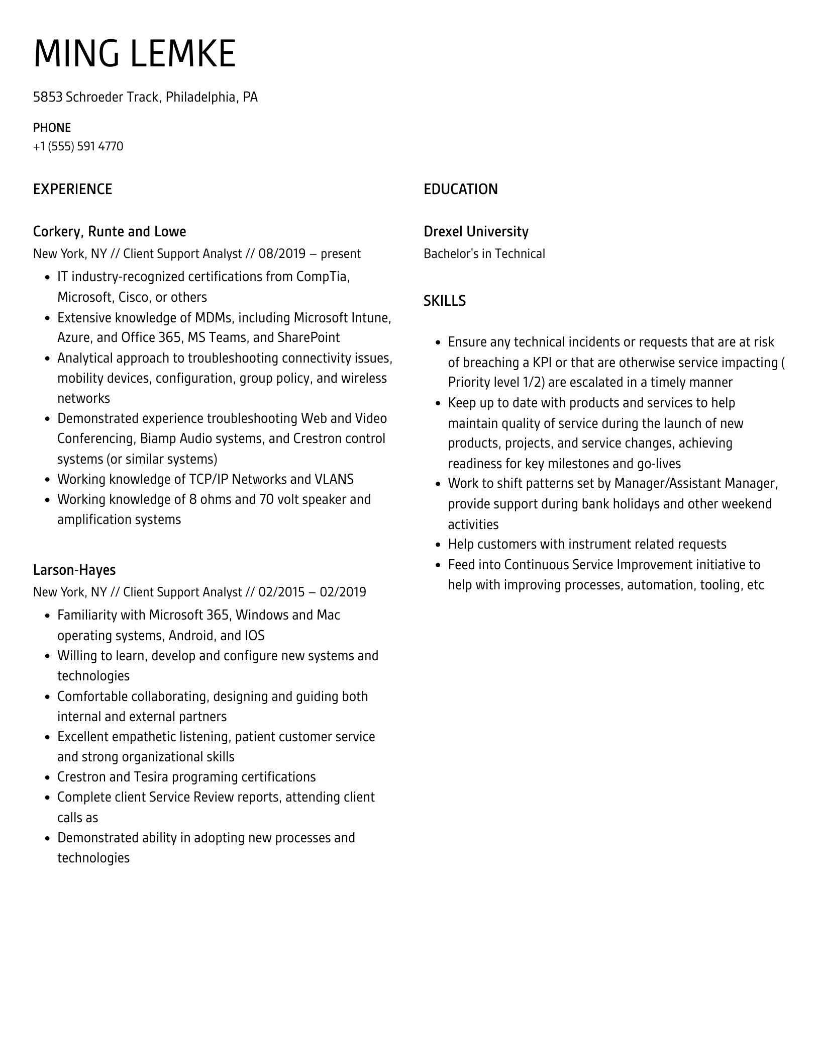 Client Support Analyst Resume Samples Velvet Jobs Client Support Analyst Resume Samples Velvet Jobs