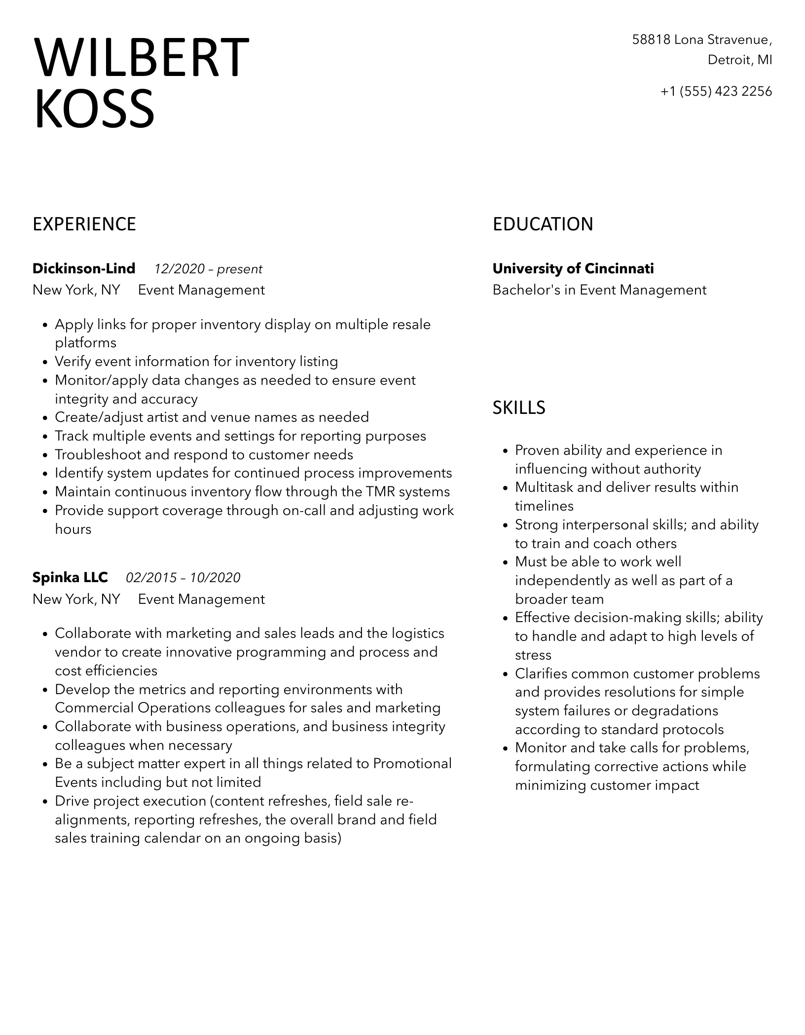 Event Management Resume Samples Velvet Jobs