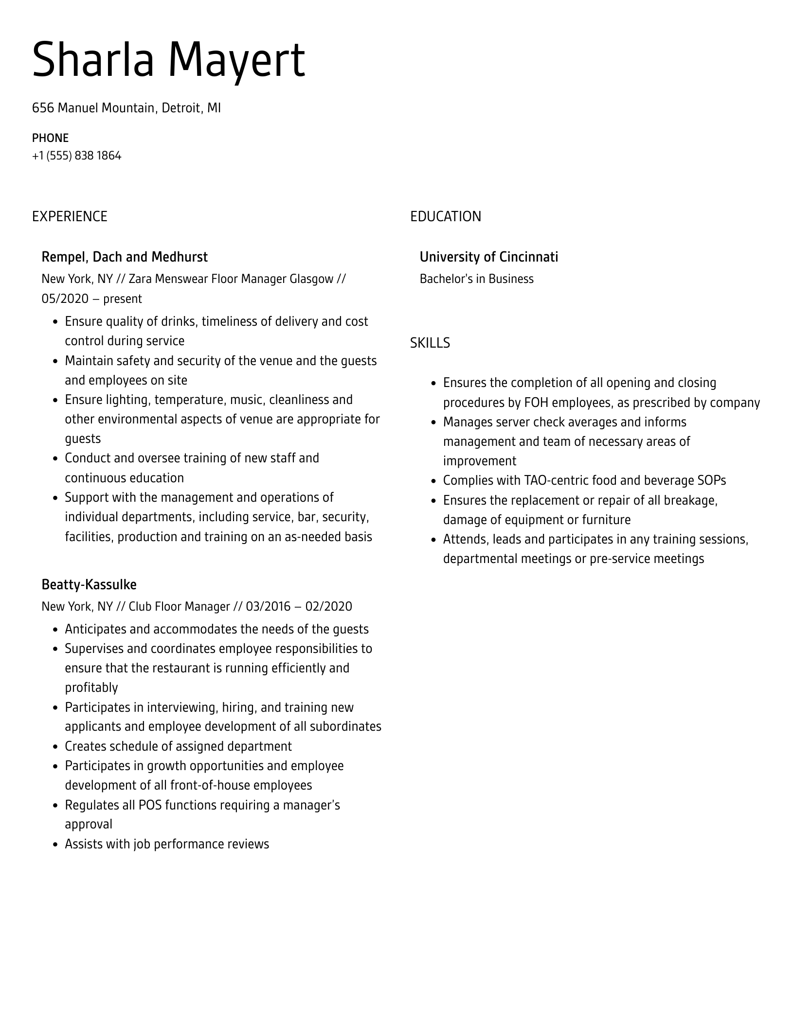 Cafe Floor Manager Job Description Viewfloor co