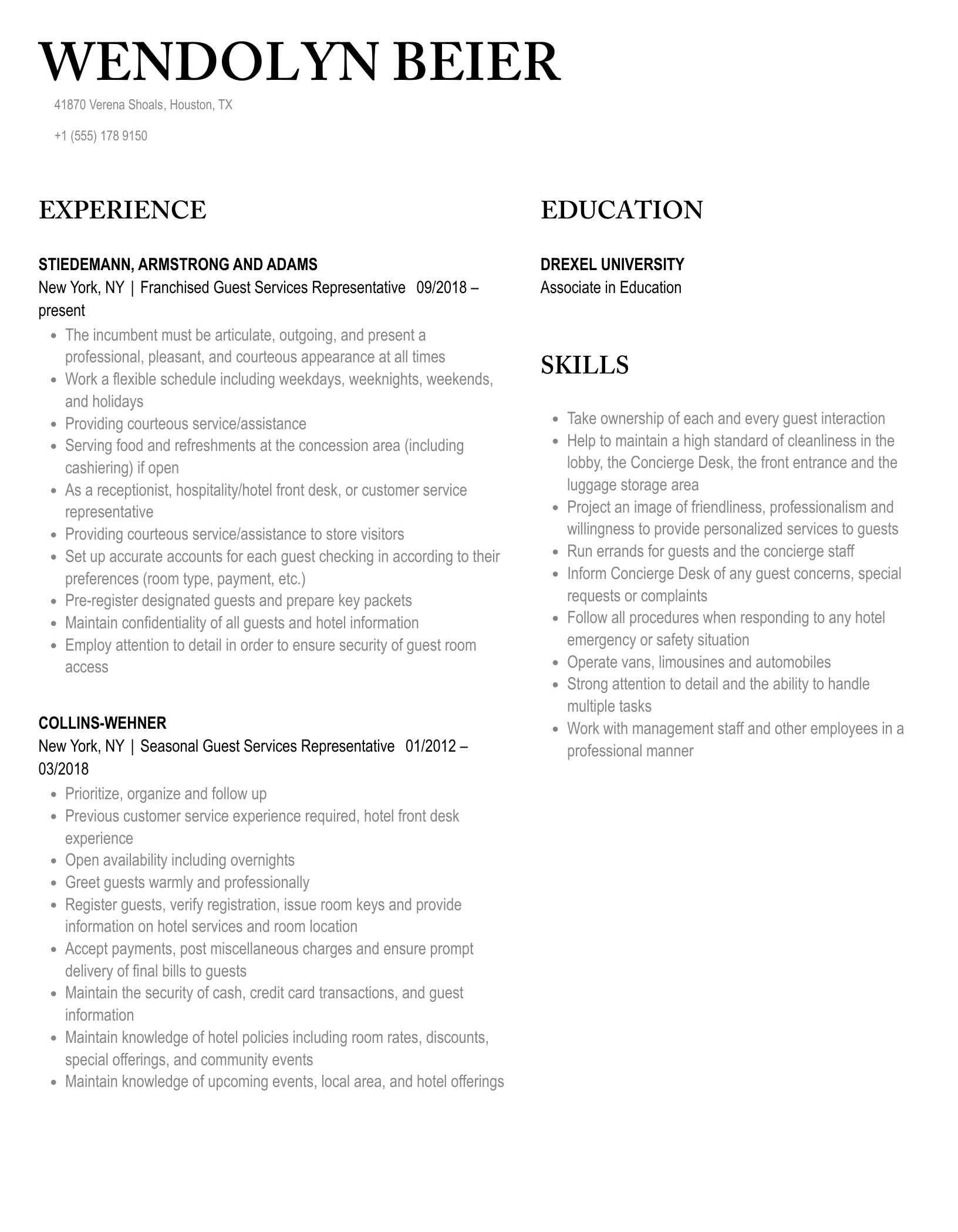 Guest Services Representative Resume Samples Velvet Jobs Guest Services Representative Resume Samples Velvet Jobs