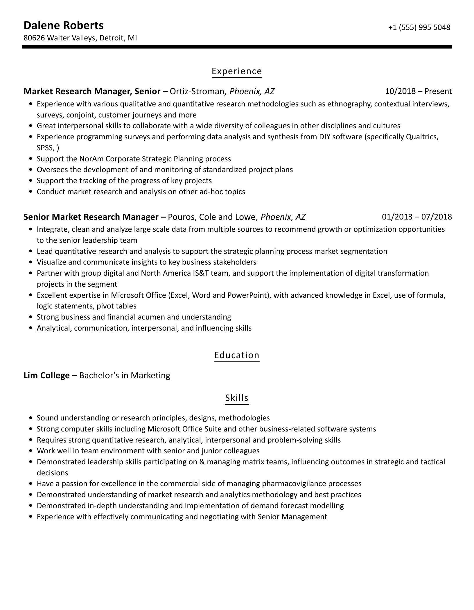 market research manager job