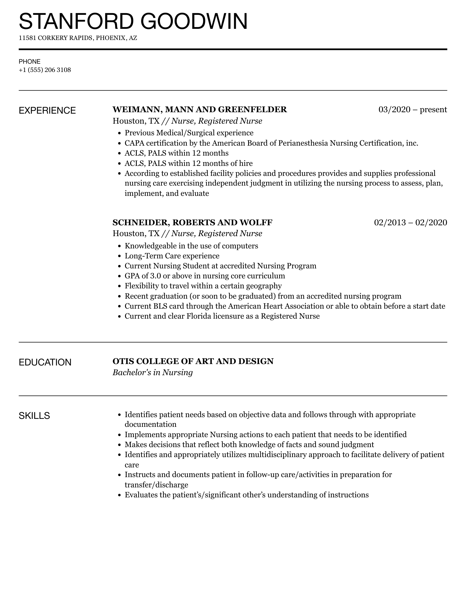 good nursing resume sample