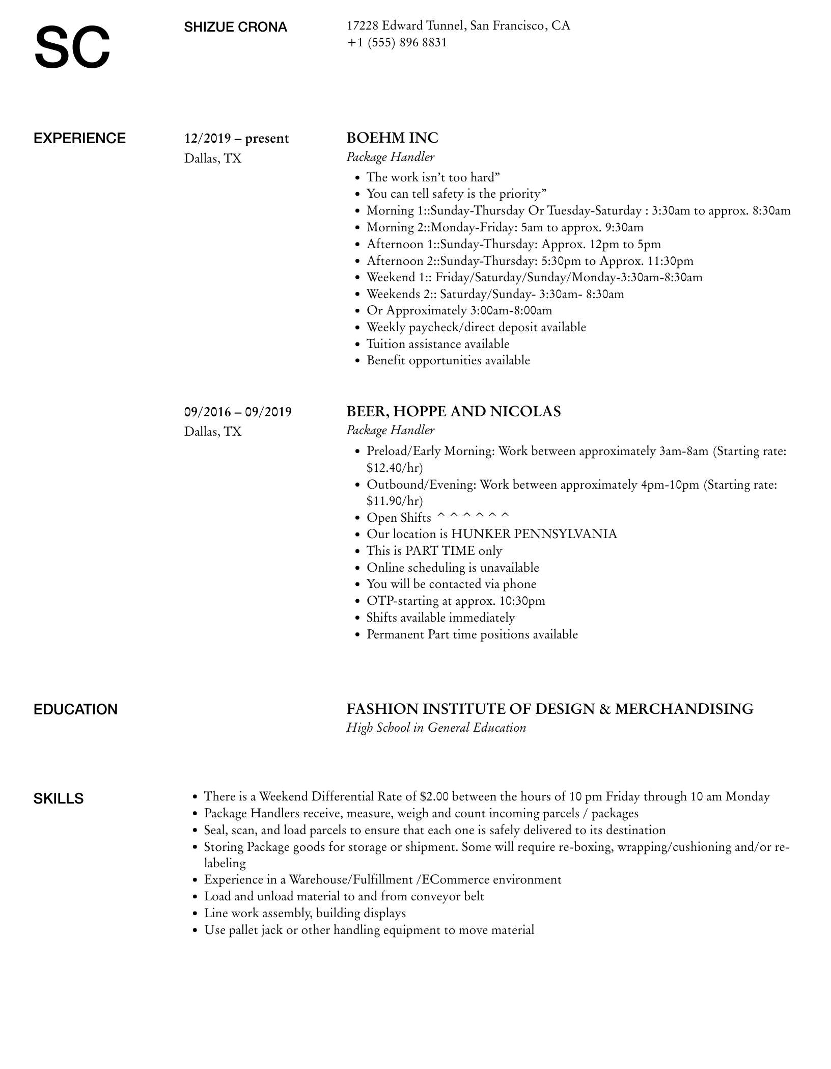 Occasional Package Handler